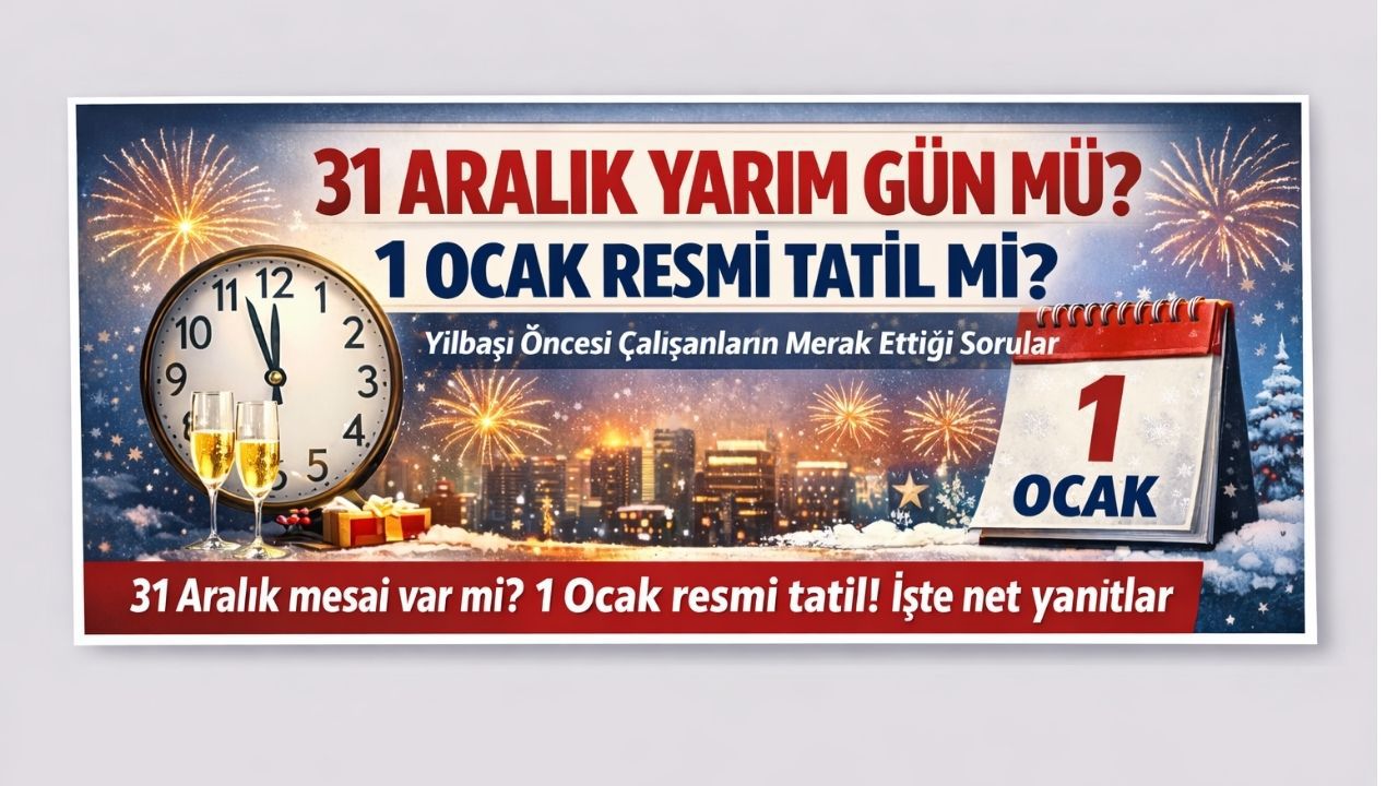 31 Aralık Yarım Gün mü? 1 Ocak Resmi Tatil mi? Yılbaşı Öncesi Çalışanların Merak Ettiği Sorular