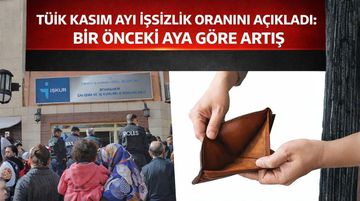 TÜİK Kasım Ayı İşsizlik Oranını Açıkladı: Bir Önceki Aya Göre Artış