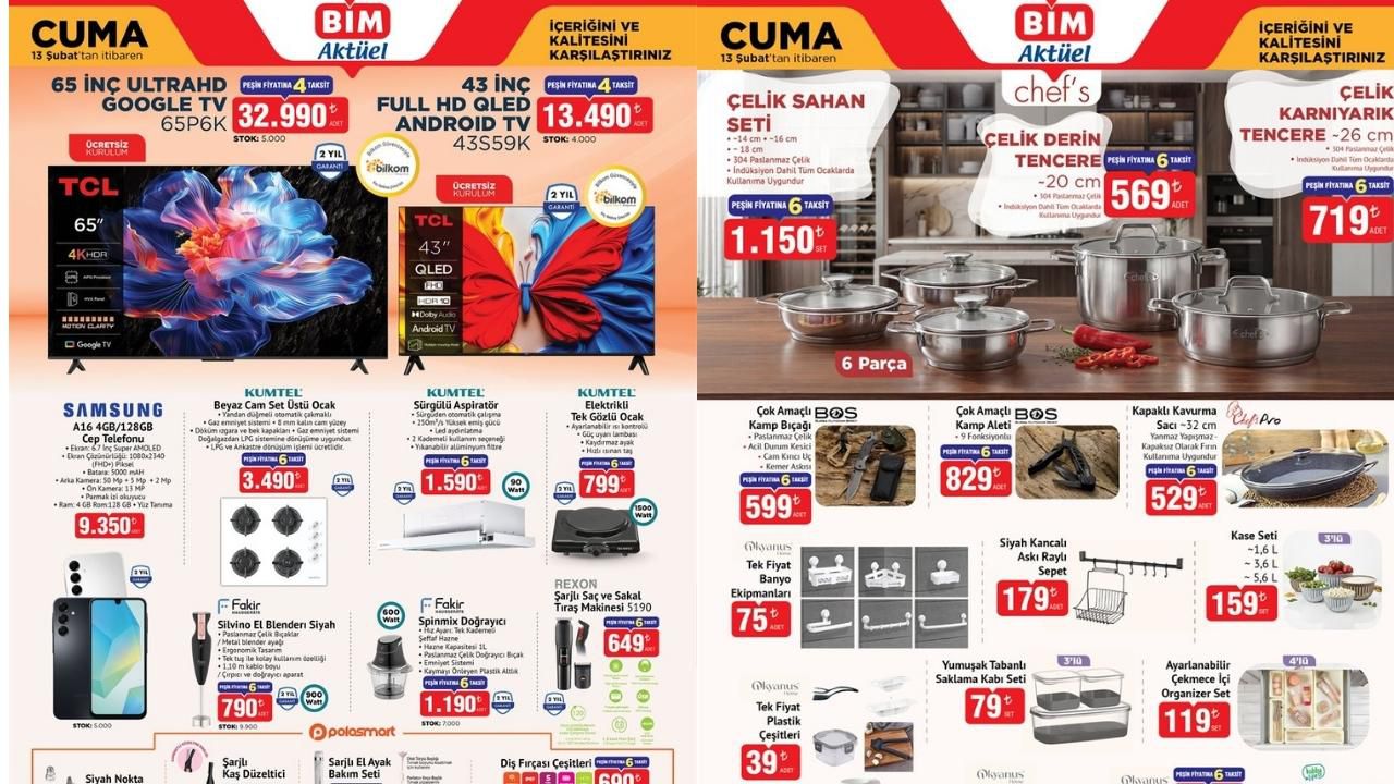 BİM Aktüel Katalog 10–13 Şubat | Cep Telefonu, TV ve Tencere Setlerinde İndirim